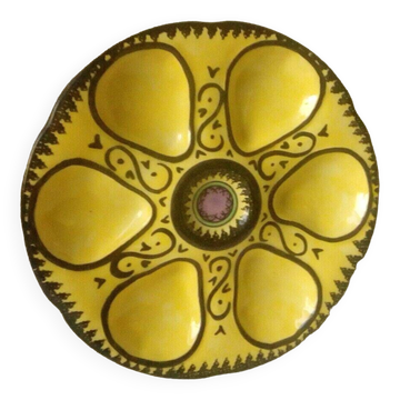 HB Quimper porcelain oyster plate