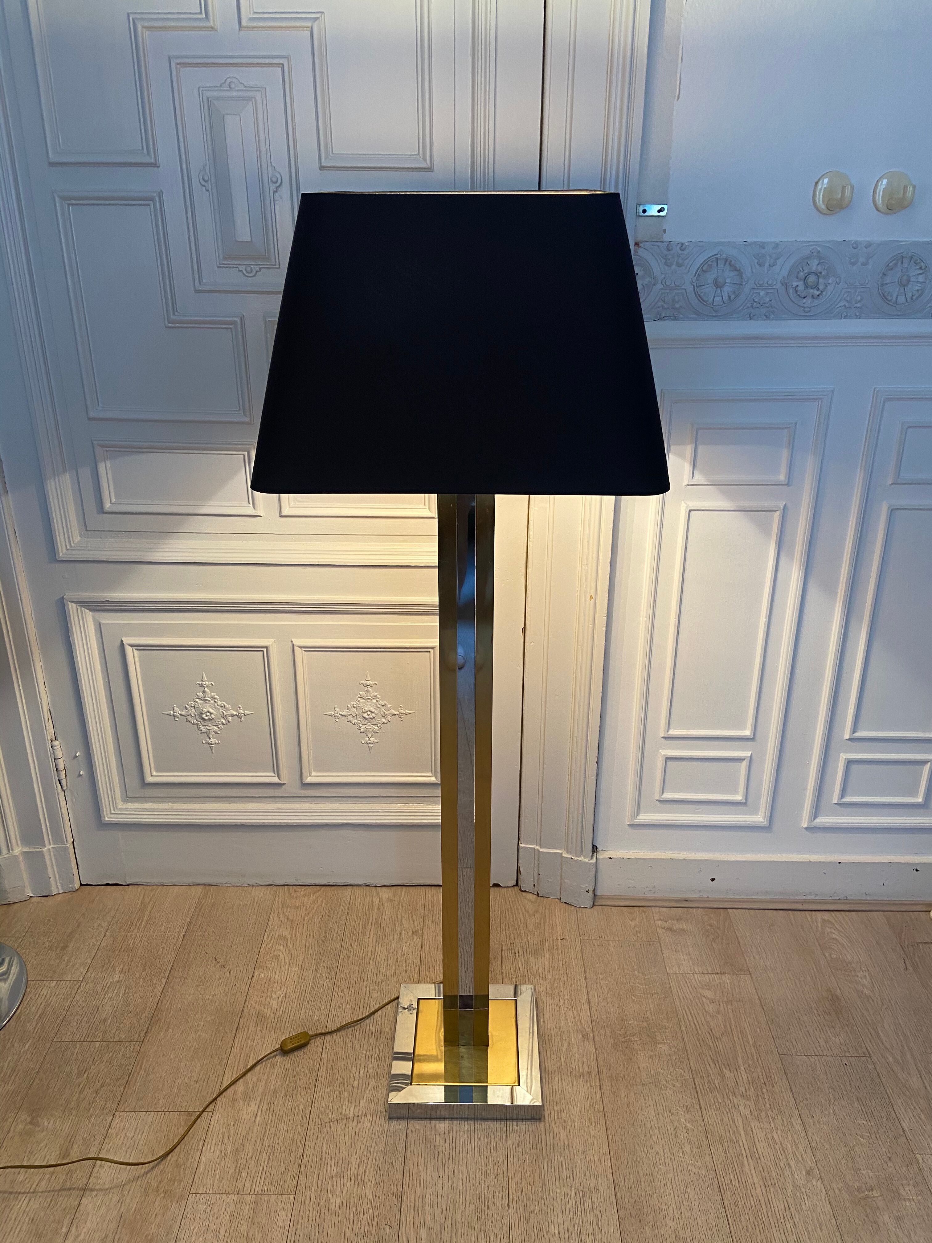 Chrome and gold lamp, Italy, 1970