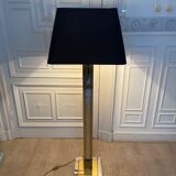 Lampadaire chromé et doré, Italie, 1970