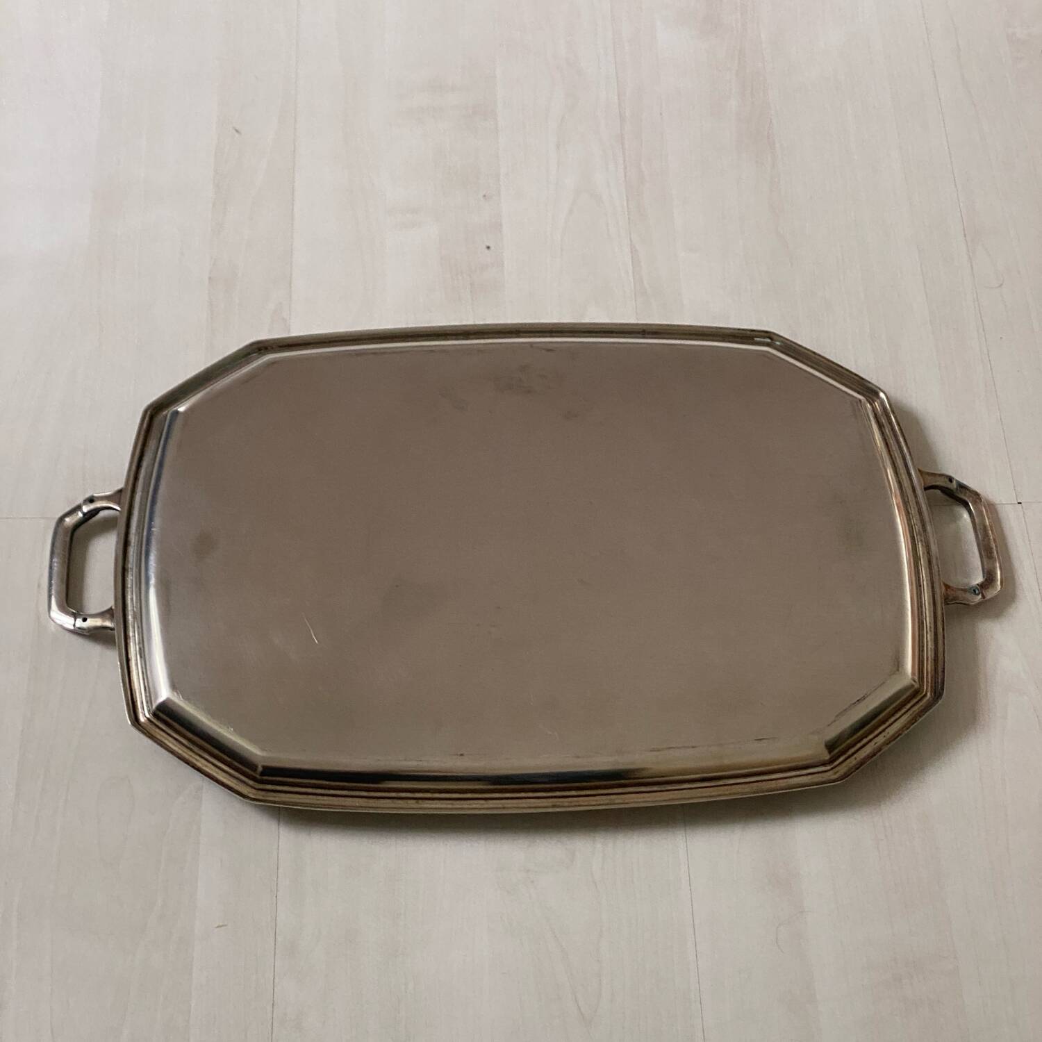 Silver metal tray