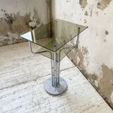 80s glass and marble console