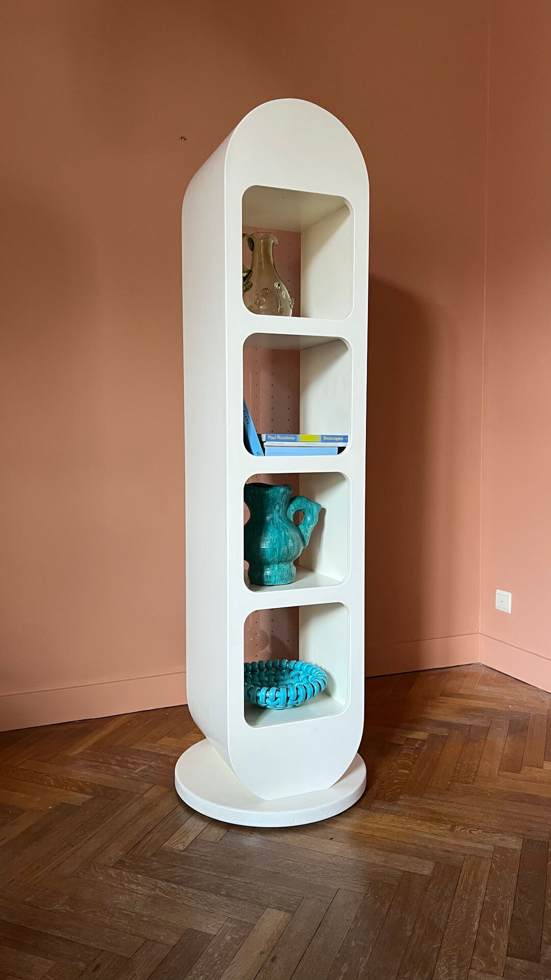 Vintage shelf from the 70s and 80s.