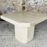 Table basse en travertin octogonale, vintage circa 70/80