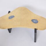 Etched Brass coffee table with Agathe Stones in the style of Lova Creation