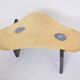 Etched Brass coffee table with Agathe Stones in the style of Lova Creation