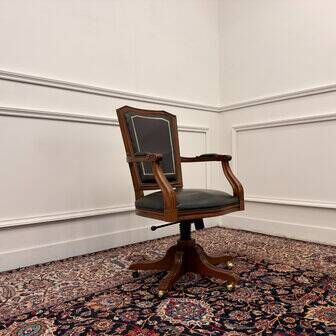 Large classic English green Chesterfield office chair
