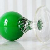 Green opaline soliflore vase 1960