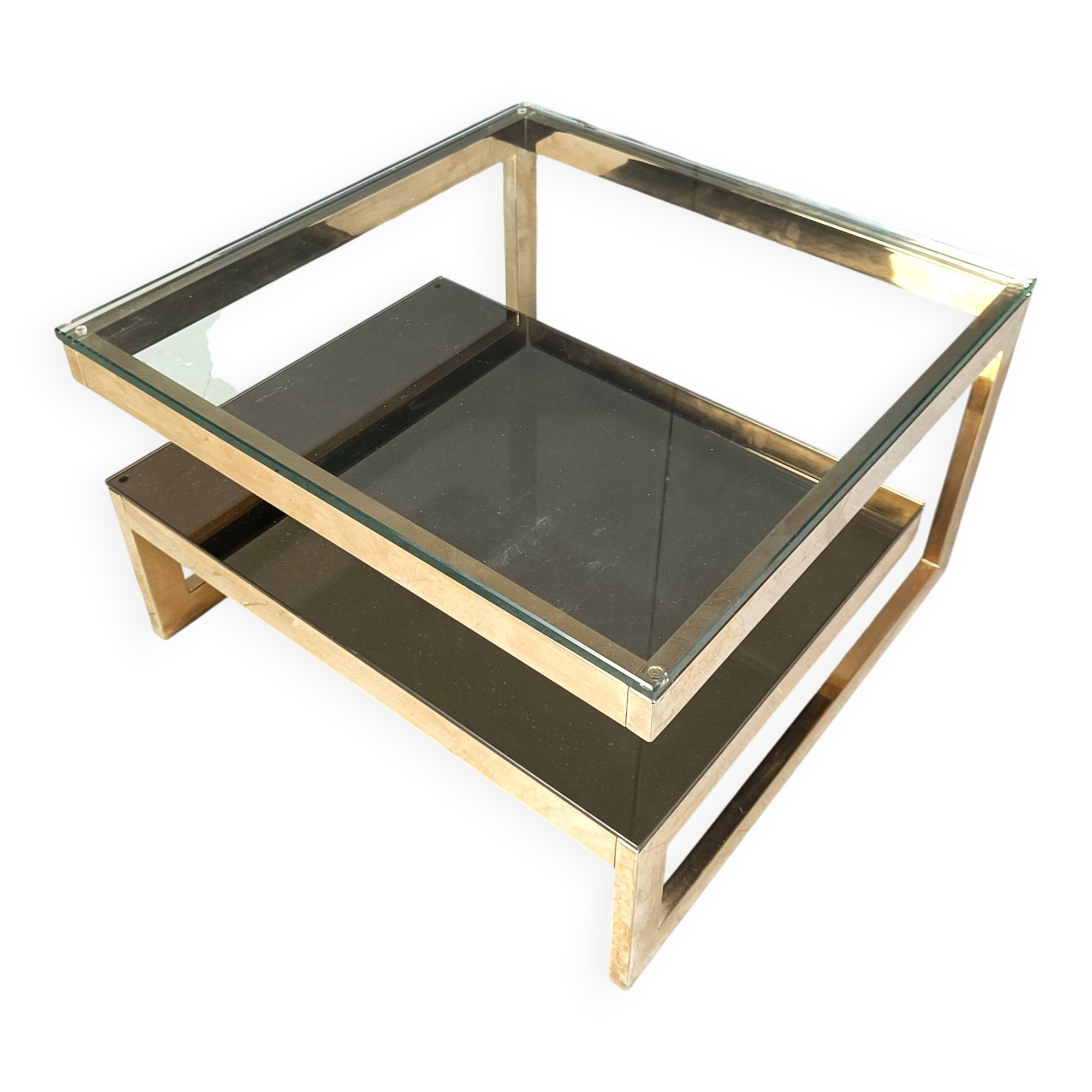 23Kt gold plate coffee table, 1970s