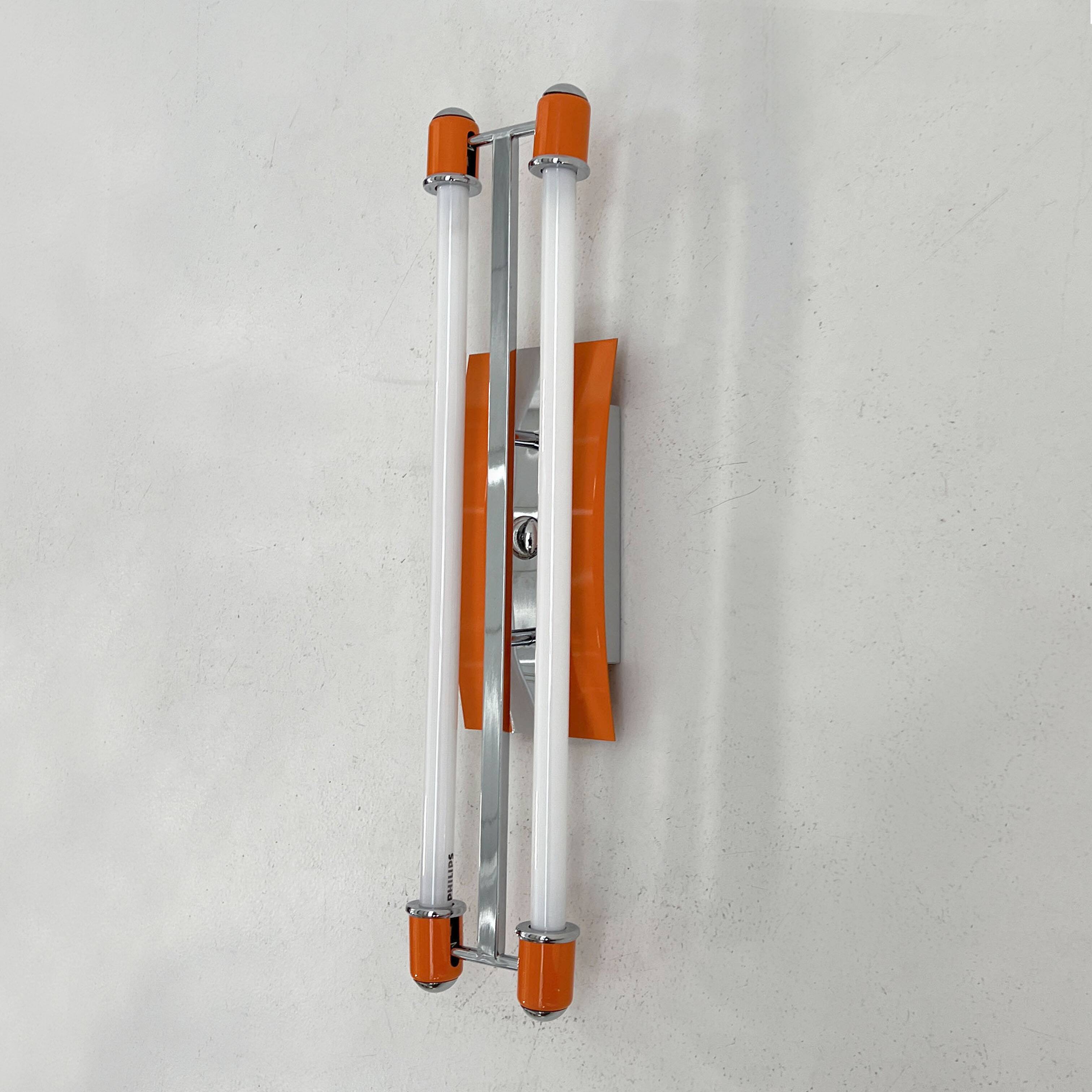 Neon Orange Wall Light, 1990