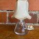 Vintage 70s glass bottle bedside lamp + lampshade