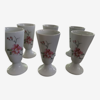 6 high cups in Limoges porcelain