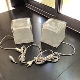 Pair of Ikea ice cube lamps