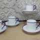6 cups Haviland Limoges for Rochas blue fillet