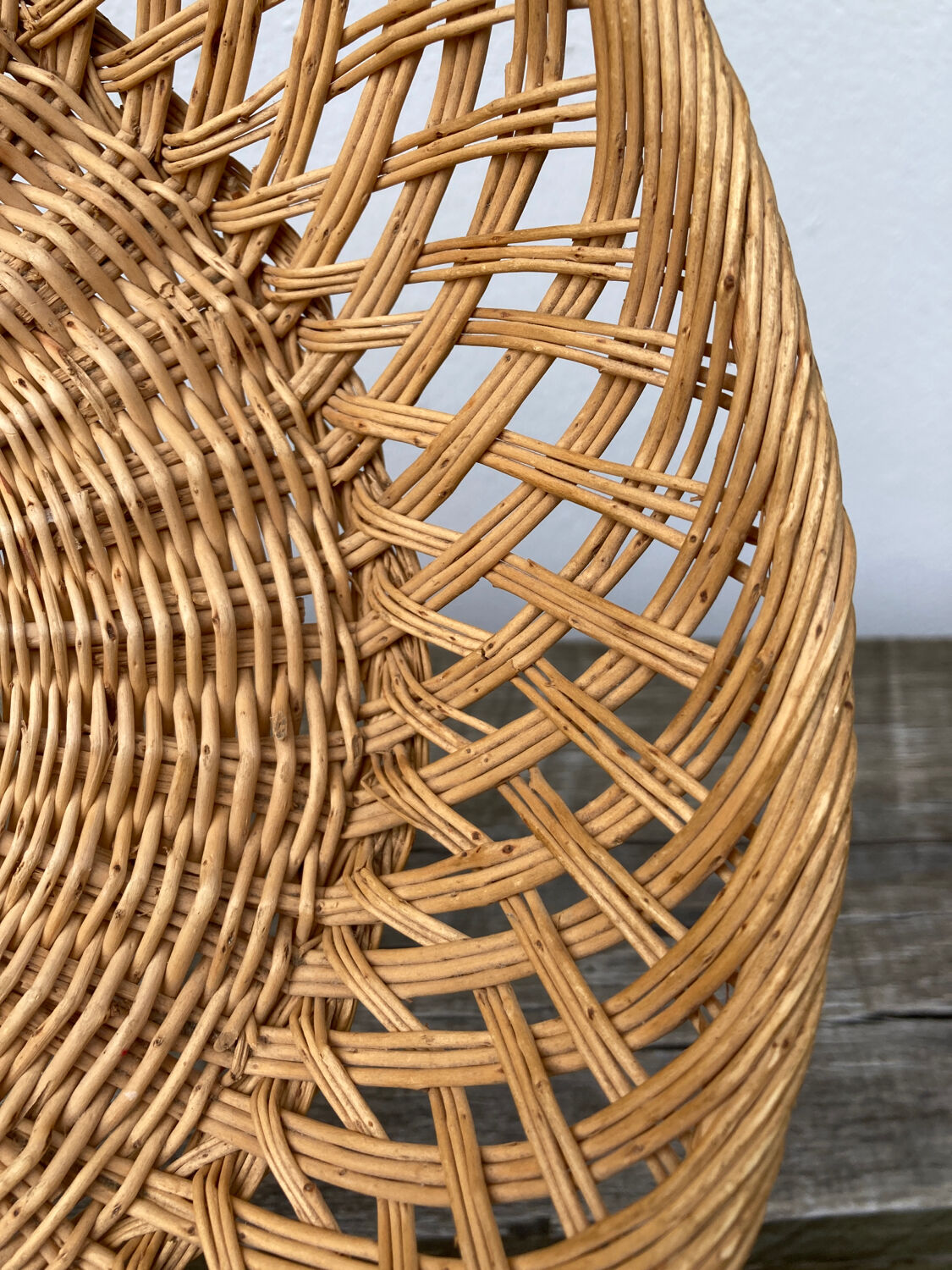 Rattan basket or vintage wicker braided or basket