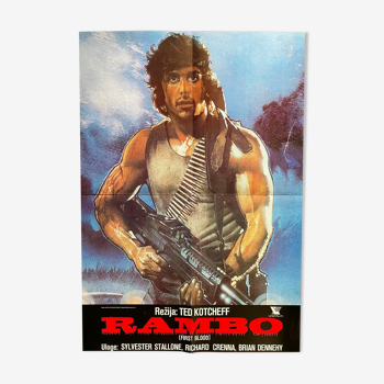 Affiche cinéma originale "Rambo First Blood" Sylvester Stallone 48x68cm 1982