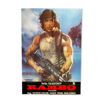 Affiche cinéma originale "Rambo First Blood" Sylvester Stallone 48x68cm 1982