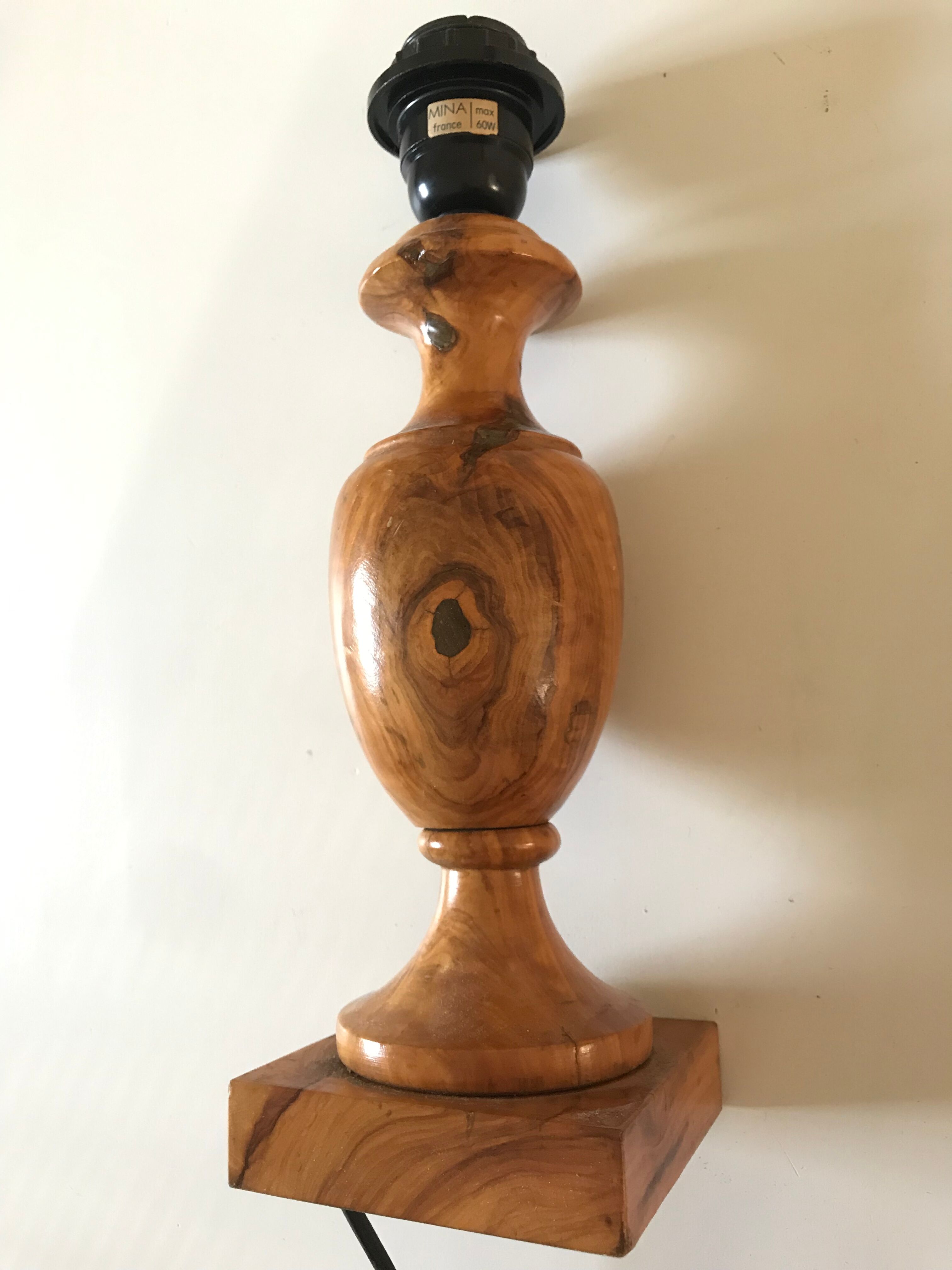Vintage olive wood lamp