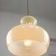 Mid-Century Italian Brass and Yellow Glass Pendant Lamp