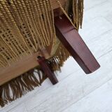 1970s, Danish highback back armchair, light green furniture velour.