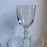 Set of 4 crystal wine glasses engraved 40-50 years
