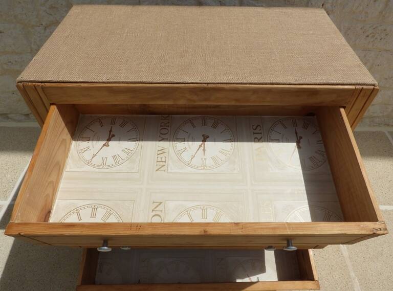 Art Deco 3-drawer wooden chest of drawers - Completely restored and refurbished -