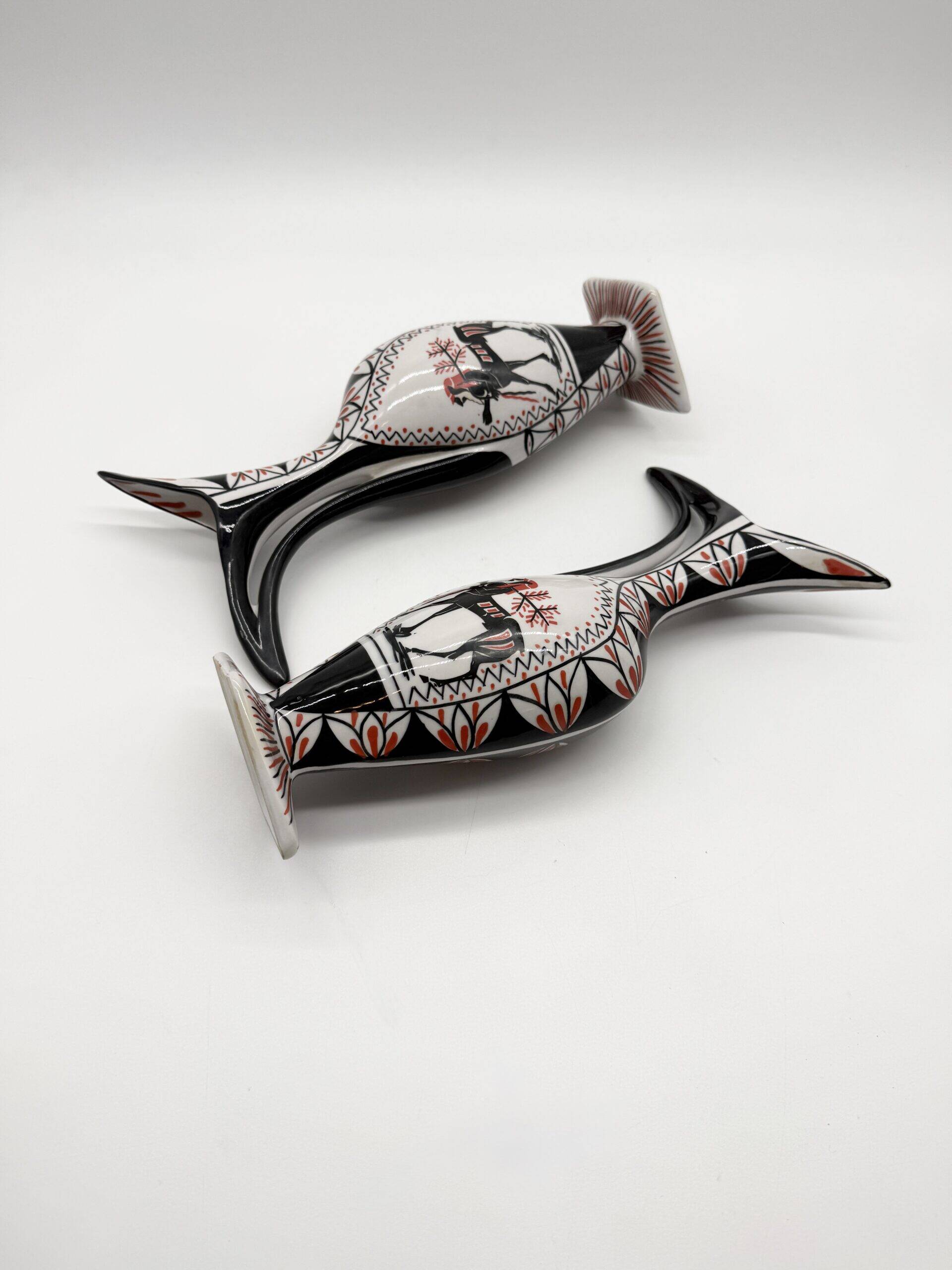 Pair of "zoomorphic" vases – ceramic, Italy, 1960s