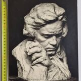 Old photograph by Eugène Fiorillo after Fix Masseau, bust of Beethoven, silver print