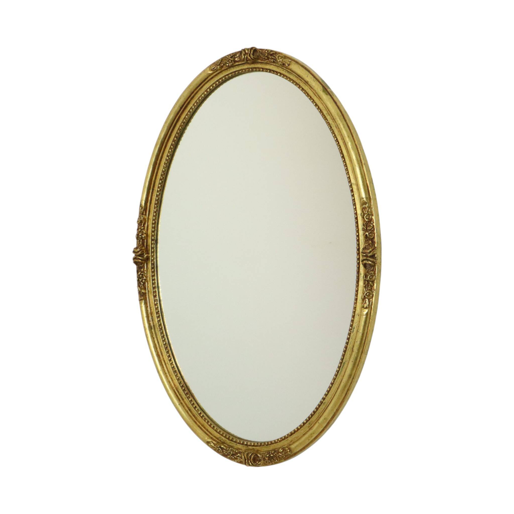 Hollywood Regency Golden Mirror Oval Deknudt Classic