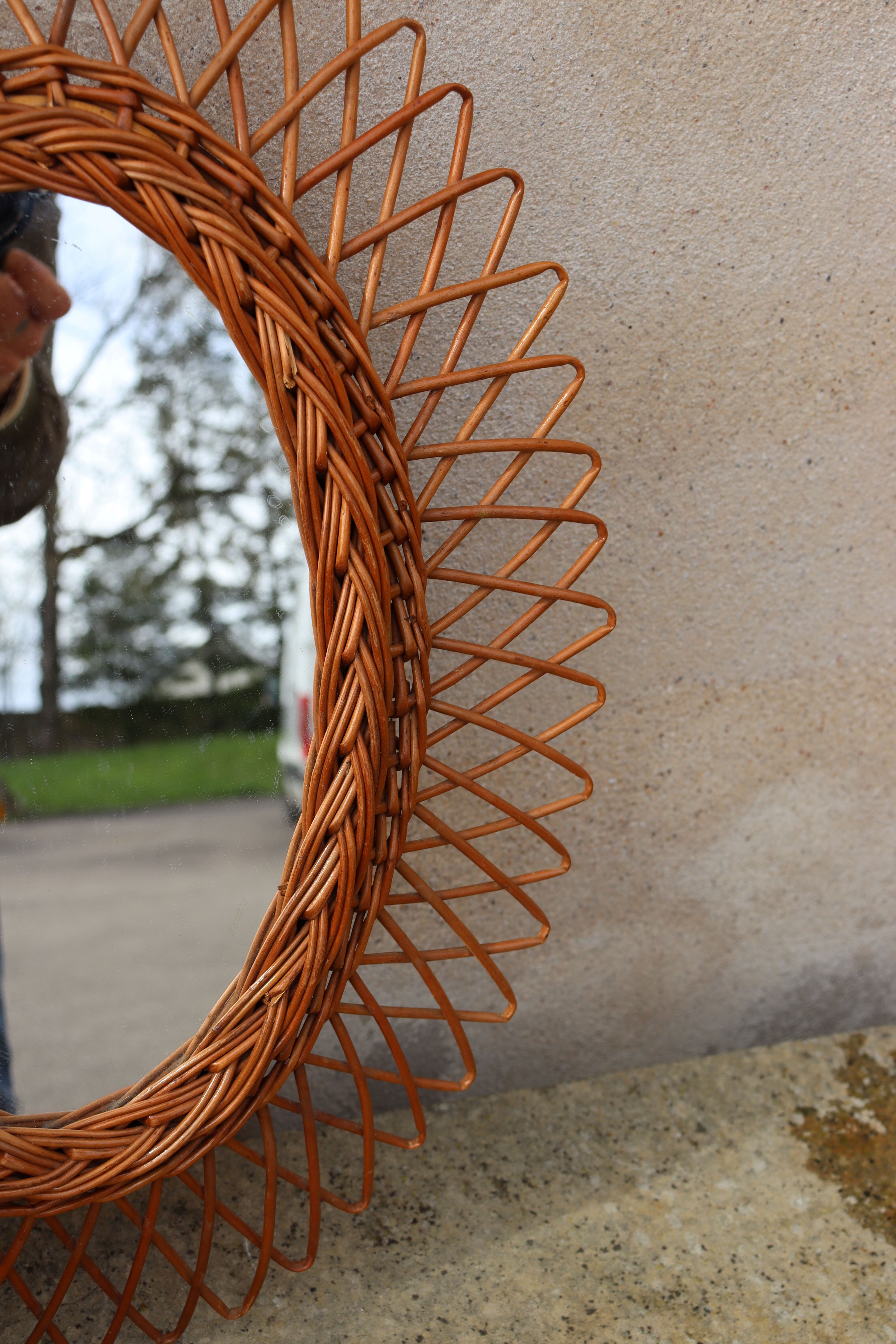 Rattan mirror