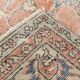 8x11 Orange & Blue Bordered Turkish Vintage Rug, Rugs For Bedroom, Antique