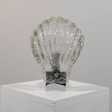 Vintage Murano craquelee glass chrome wall lamp