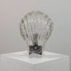 Vintage Murano craquelee glass chrome wall lamp