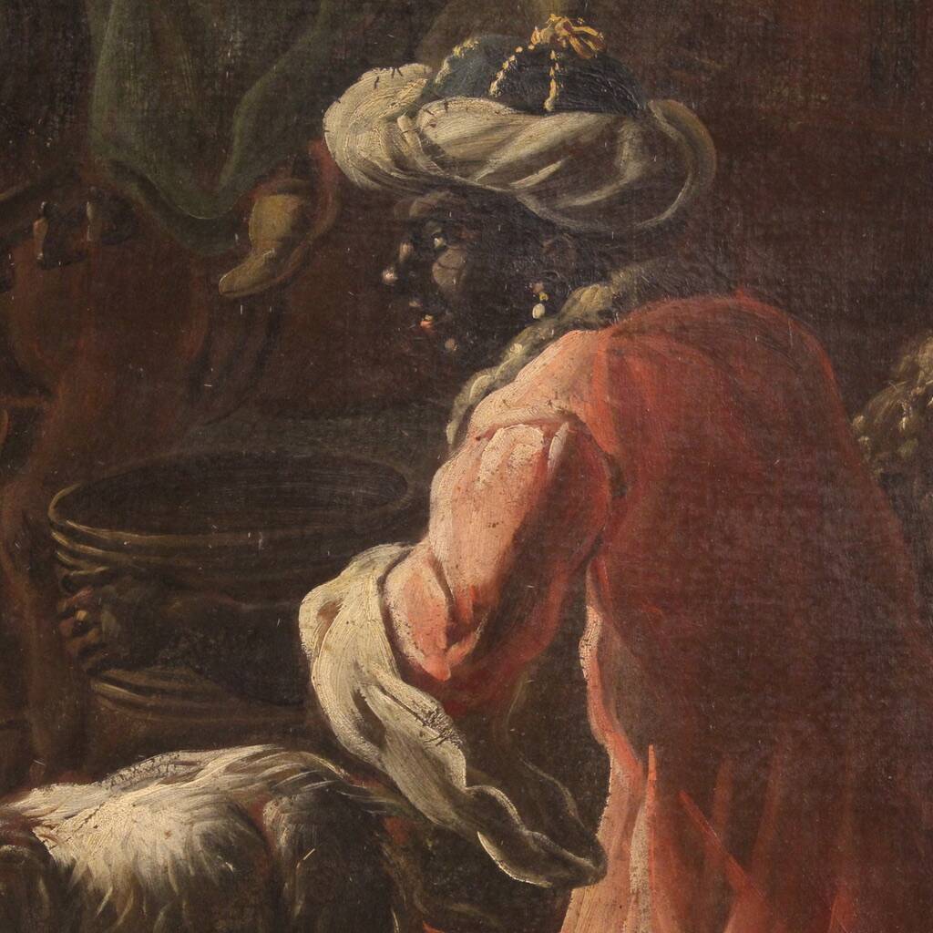 Great painting from the 18th century, Moses Striking the Rock