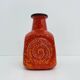 Scheurich West Germany Bay ceramic vase orange with blue fossils, 1970s