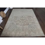 1970s Vintage Persian Handmade Wool Cotton Beige Area Rug 285x370