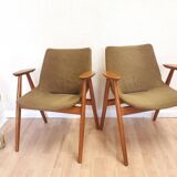 Set of 2 Rare Vintage Lupina Wooden Armchair by Niko Kralj, MCM Shell Chair