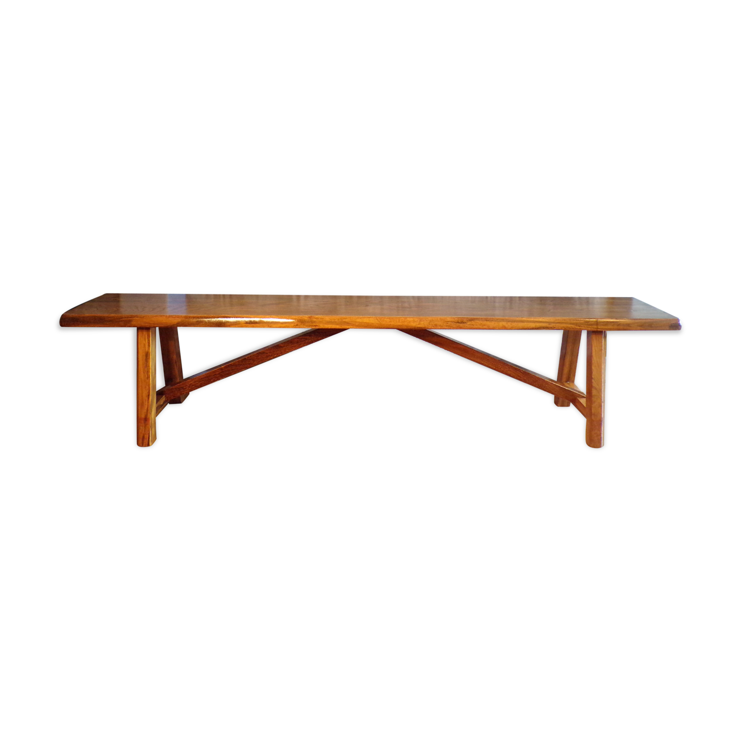 Brutalist elm farm bench