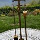 Old brass fireplace set