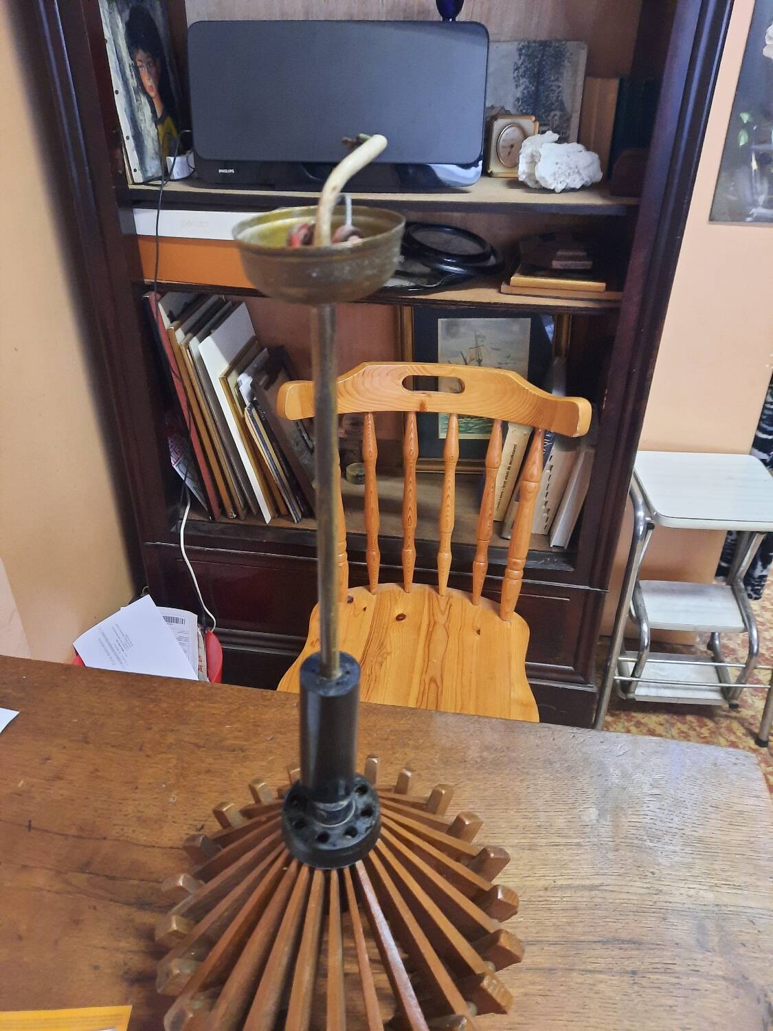 Vintage wooden pendant light