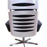 Space Age Lounge Chair, White Lacquer, Leather, Reptile Look, Germany, 1970s