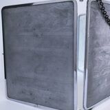 Chrome patina triptych mirror, early 20th century