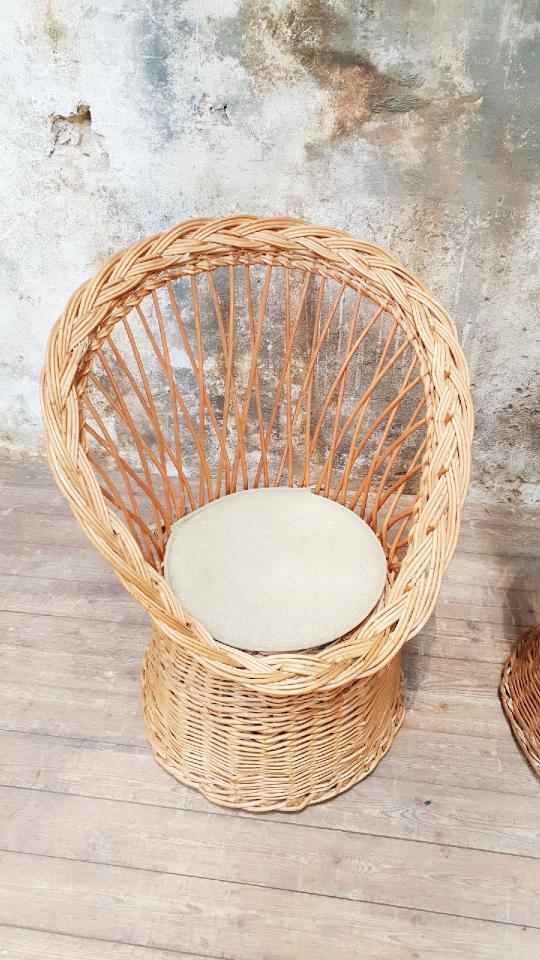 Vintage wicker armchairs