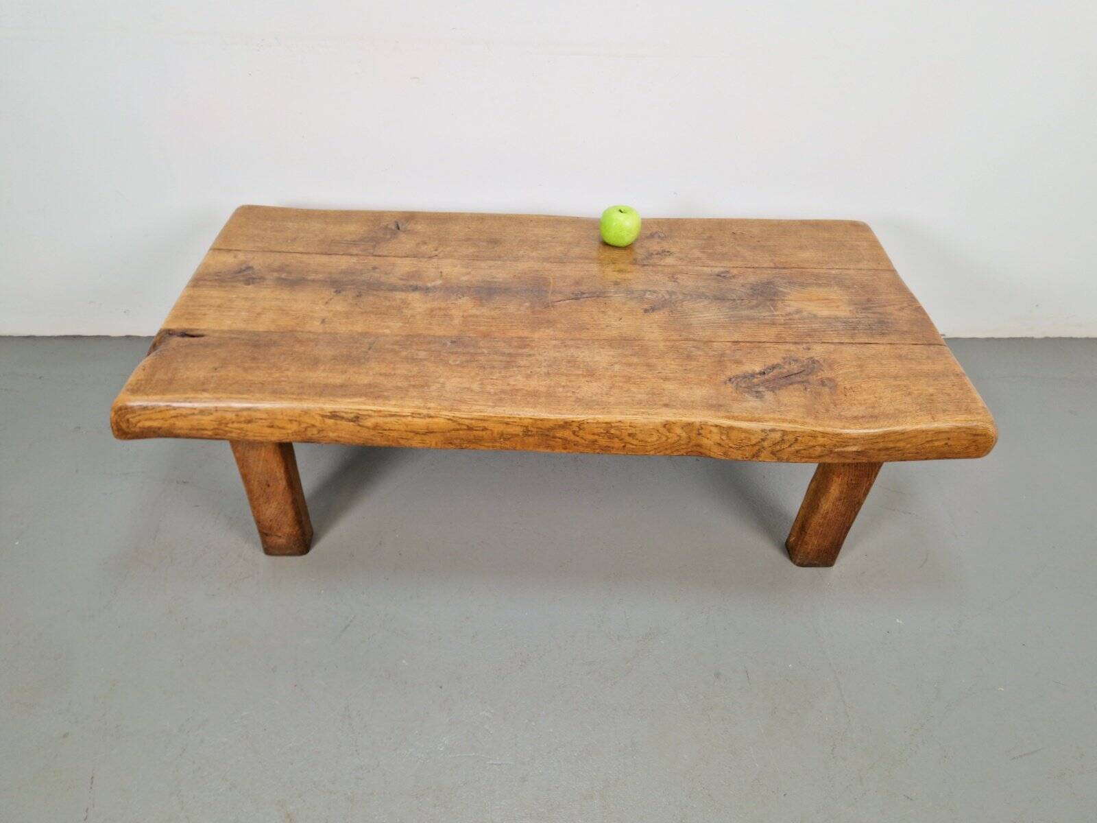 Mid-Century Brutalist Coffee Table in Oak, Spain, 1960s