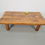 Mid-Century Brutalist Coffee Table in Oak, Spain, 1960s