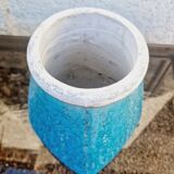 Turquoise cracked ceramic vase