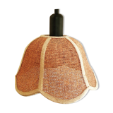 Suspension of woven fiber flowers