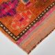 Long Tapis Couloir Vintage Orange et Fuchsia à Motifs Géométriques,91x278Cm