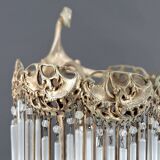 Lampe en Bronze et Pendeloques par H. Guimard, France, Art Nouveau, c. 1910