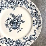 Longchamp ironstone dinner plate, "Ribbons" service