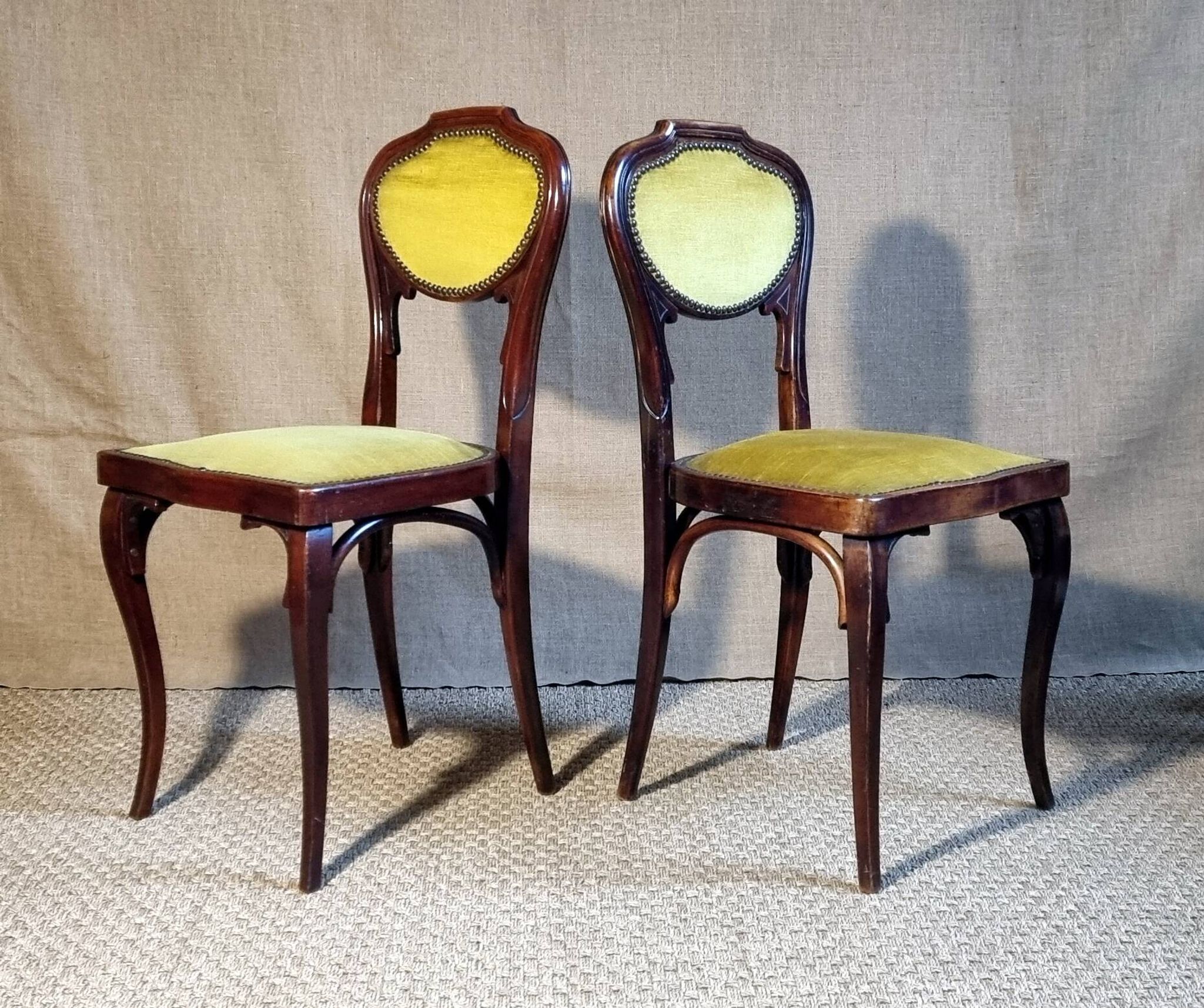 Pair of J&J KOHN Art Nouveau chairs from the Thonet era.